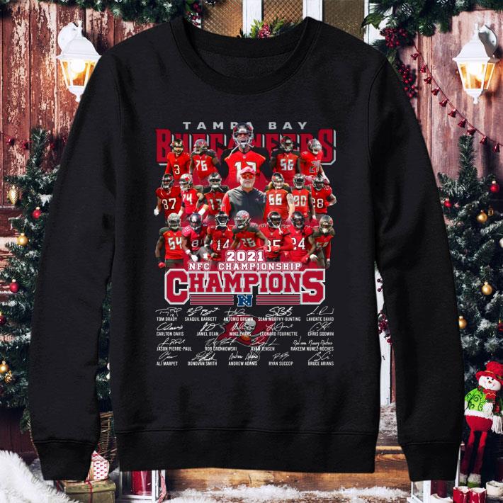 2021 NFL Team Tampa Bay Buccaneers NFC Championship Signatures Shirt