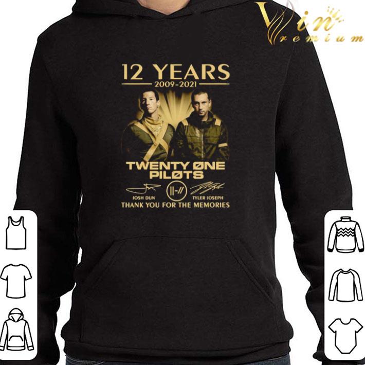 12 years 2009-2021 twenty one pilots josh dun tyler joseph thank you for the memories shirt