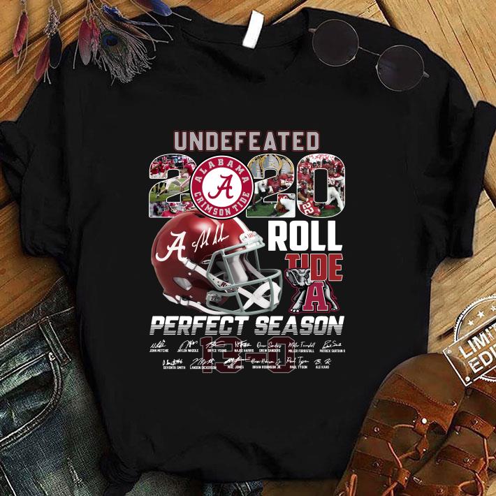 Undefeated Alabama Crimson Tide 2020 Roll Tide Perfect Season signatures shirt Official Undefeated Alabama Crimson Tide 2020 Roll Tide Perfect Season signatures shirt 1