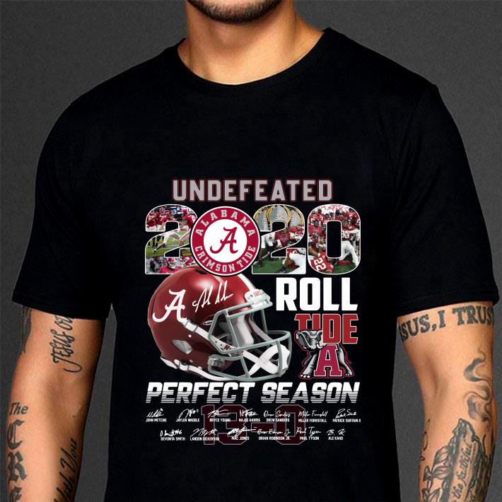Undefeated Alabama Crimson Tide 2020 Roll Tide Perfect Season signatures shirt Official Undefeated Alabama Crimson Tide 2020 Roll Tide Perfect Season signatures shirt 3
