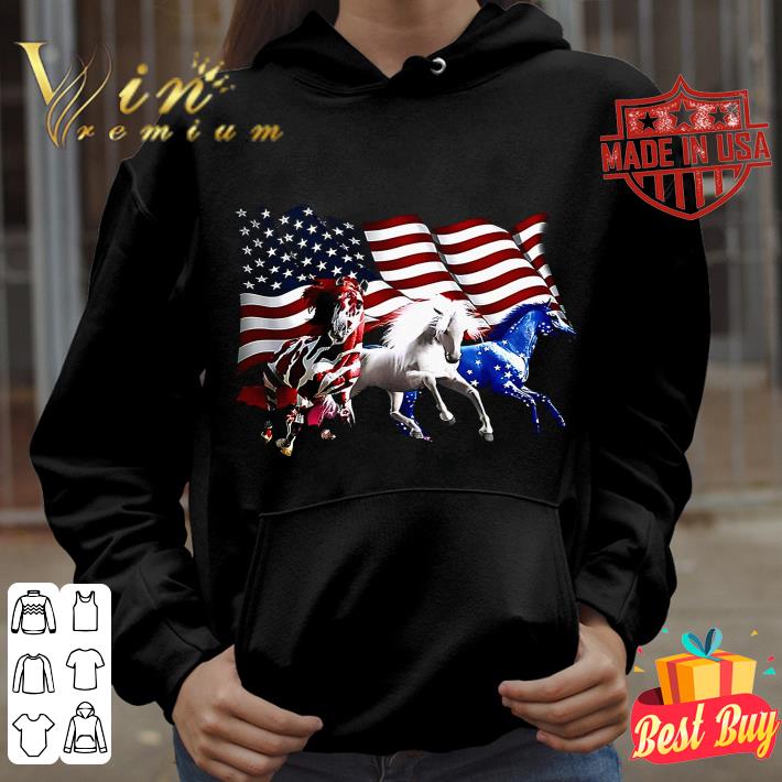 Three Horse American flag shirt