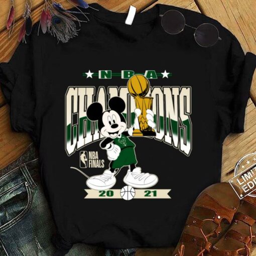 Original 2021 NBA Finals Champions Milwaukee Bucks Mashup Mickey Mouse Shirt 1