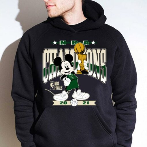 Original 2021 NBA Finals Champions Milwaukee Bucks Mashup Mickey Mouse Shirt 4