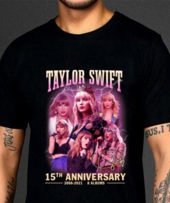 2021 Official Taylor Swift 15th anniversary 2006-2021 8 albums signature shirt, Fearless 6