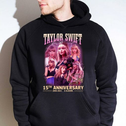 2021 Official Taylor Swift 15th anniversary 2006-2021 8 albums signature shirt, Fearless 4