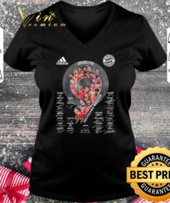 Funny FC Bayern Muchen 2020-2021 Deutscher Meister signatures adidas shirt 5