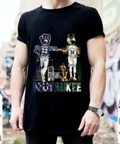 Milwaukee Sports Teams Christian Yelich Giannis Antetokounmpo Signatures Shirt, Milwaukee Bucks, Milwaukee Brewers 5