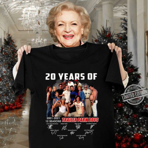 Hot Official 20 years of Trailer Park Boys 2001-2021 12 seasons signatures shirt 3