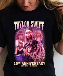 Official Taylor Swift 15th anniversary 2006-2021 8 albums signature shirt 5