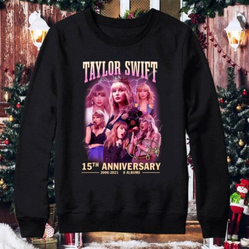 Official Taylor Swift 15th anniversary 2006-2021 8 albums signature shirt 4