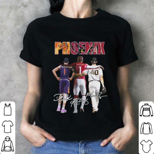 Official Phoenix Sports Teams Phoenix Suns Arizona Cardinals Arizona Diamondbacks Signatures Shirt 3