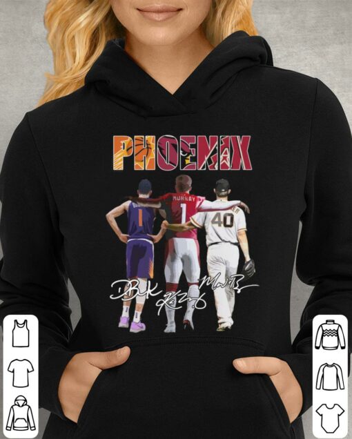Official Phoenix Sports Teams Phoenix Suns Arizona Cardinals Arizona Diamondbacks Signatures Shirt 4