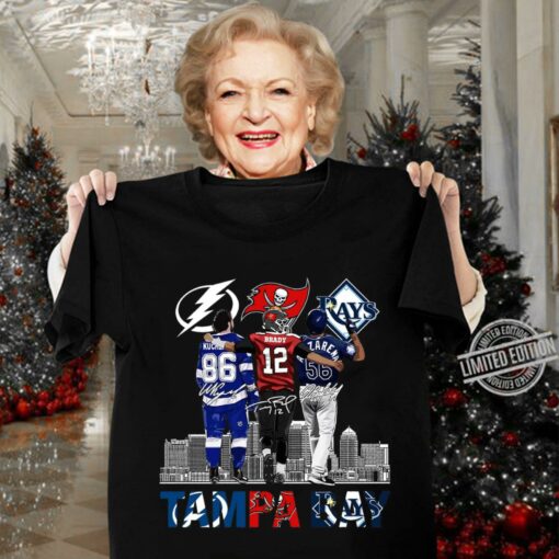 Tampa Bay City Of Champions TB Lightning TB Buccaneers Tom Brady TB Rays Signatures Shirt 3