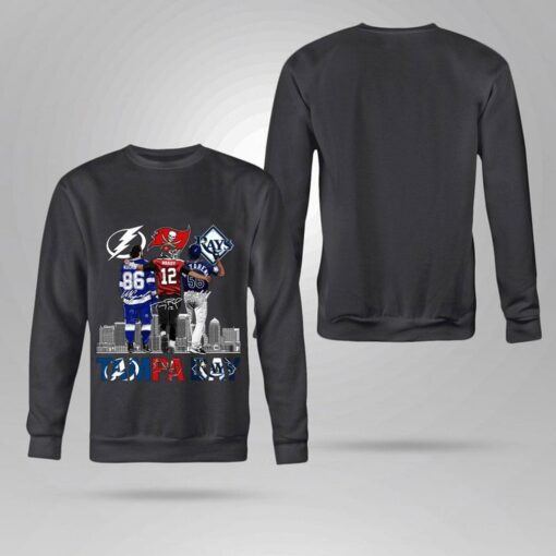 Tampa Bay City Of Champions TB Lightning TB Buccaneers Tom Brady TB Rays Signatures Shirt 4