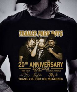 Premium Trailer Park Boys 20th anniversary 2001-2021 signatures thank you for the memories shirt, Robb Wells, Mike Smith, John Paul Tremblay 5