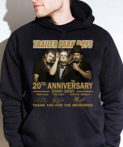 Premium Trailer Park Boys 20th anniversary 2001-2021 signatures thank you for the memories shirt, Robb Wells, Mike Smith, John Paul Tremblay 7