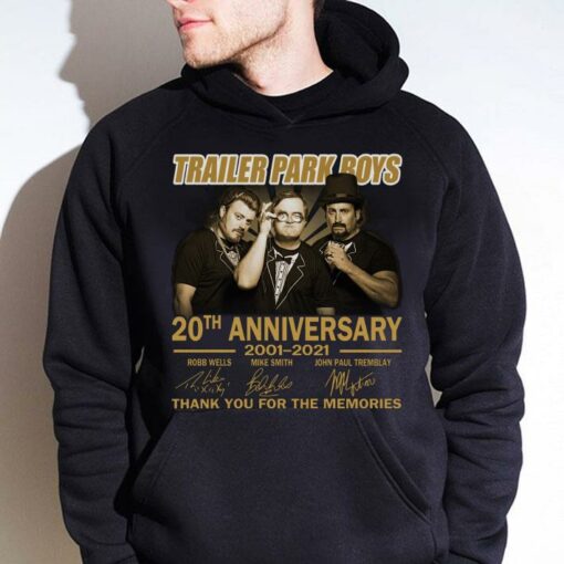 Premium Trailer Park Boys 20th anniversary 2001-2021 signatures thank you for the memories shirt, Robb Wells, Mike Smith, John Paul Tremblay 4