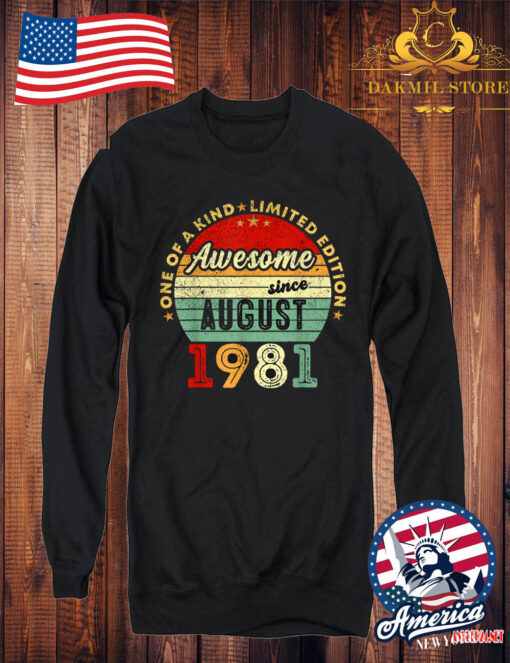 VINTAGE 40th Birthday Shirt born in August 1981 Sweatshirt