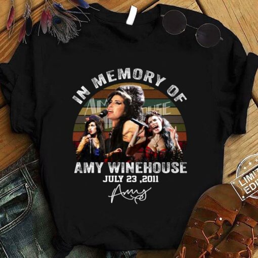 Vintage In Memory Of Amy Winehouse july 23 2021 signature sunset shirt 1