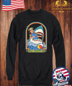 Vintage Retro Comedy Funny Stay Positive Shark Attack Sweatshirt