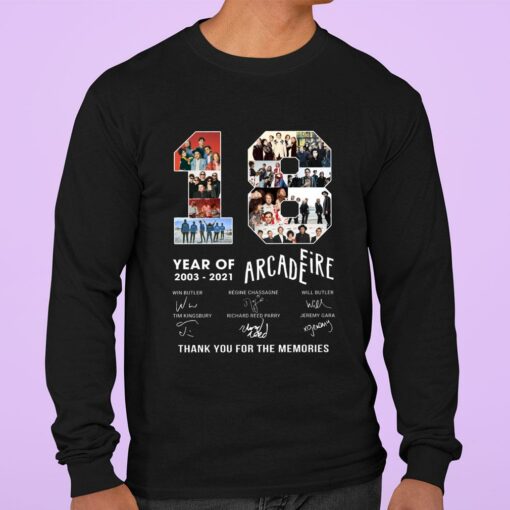 Awesome 2021 Arcade Fire 18 years of 2003-2021 Signatures Thank Memories Shirt 3