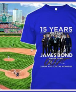 Official 2021 James Bond 007 15 years 2006-2021 Daniel Craig Signature Thank You For The Memories Shirt 5