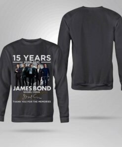 Official 2021 James Bond 007 15 years 2006-2021 Daniel Craig Signature Thank You For The Memories Shirt 7