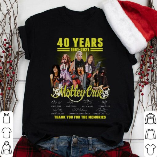 Premium 2021 Motley Crue band 40 years Signatures Thank Memories Shirt 1