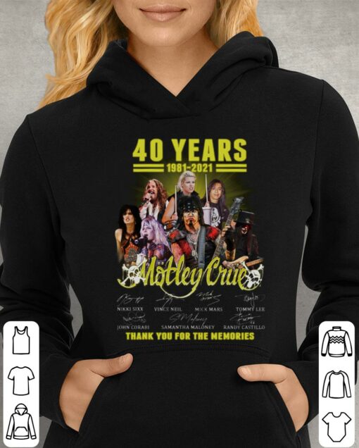 Premium 2021 Motley Crue band 40 years Signatures Thank Memories Shirt 4