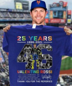 Awesome 2021 VR46 Signature 25 years Valentino Rossi Champion Thank Memories Shirt 6