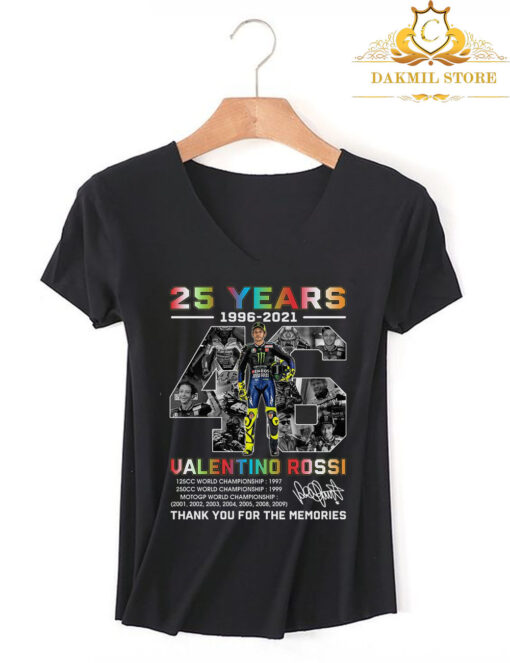 25 Years 1996-2021 46 Valentino Rossi Thank You For The Memoris T Shirt