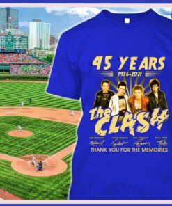 Awesome 45 years 1976-2021 The Clash band rock signatures thank memories shirt 5