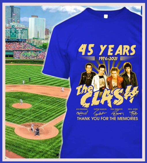 Awesome 45 years 1976-2021 The Clash band rock signatures thank memories shirt 2