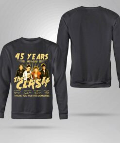 Awesome 45 years 1976-2021 The Clash band rock signatures thank memories shirt 7