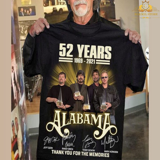 52 Years 1969-2021 Alabama Thank You For The Memories T Shirt