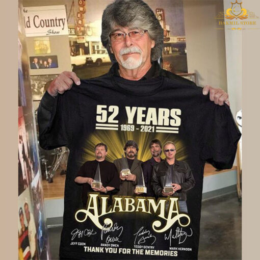 52 Years 1969-2021 Alabama Thank You For The Memories T Shirt