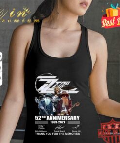Original 52nd anniversary Dusty Hill ZZ Top Band 1969-2021 signatures thank you for the memories shirt 5