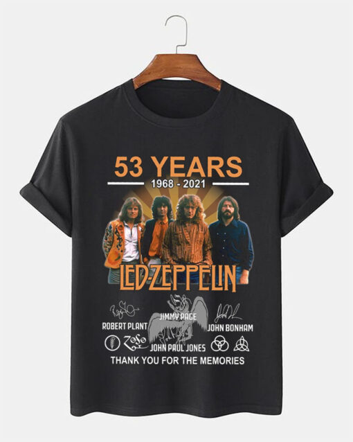 53 Years 1968-2021 Led-Zeppelin Thank You For The Memories signature shirt