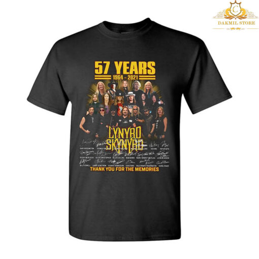 57 Years 1964-2021 Lynyrd Skynyrd Thank You For The Memories T Shirt 3