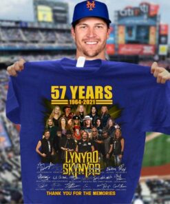 Awesome 57 Years of Lynyrd Skynyrd Band Rock 1964-2021 Signatures Thank You For The Memories Shirt 6