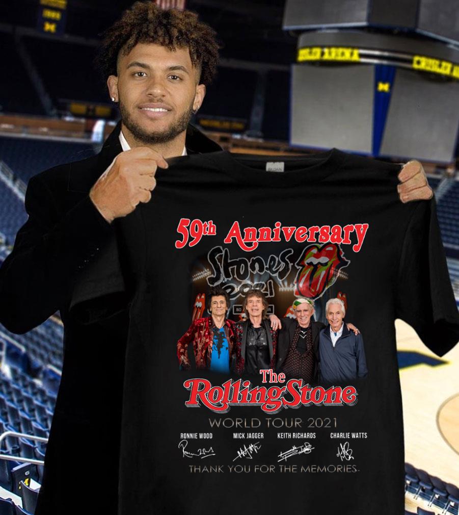 59th Anniversary The Rolling Stones Band World Tour 2021 Signatures Thank You For The Memories Shirt Funny 59th Anniversary The Rolling Stones Band World Tour 2021 Signatures Thank You For The Memories Shirt 1