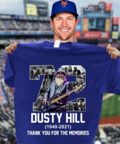 Hot 72 Years Of Dusty Hill 1949-2021 Signature Thank You For The Memories Zz Top Shirt 6