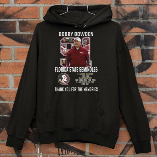 Hot 91 Bobby Bowden RIP coach Florida State Seminoles thank memories shirt 4
