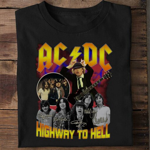 Hot ACDC Band Highway To Hell Signatures Shirt 2