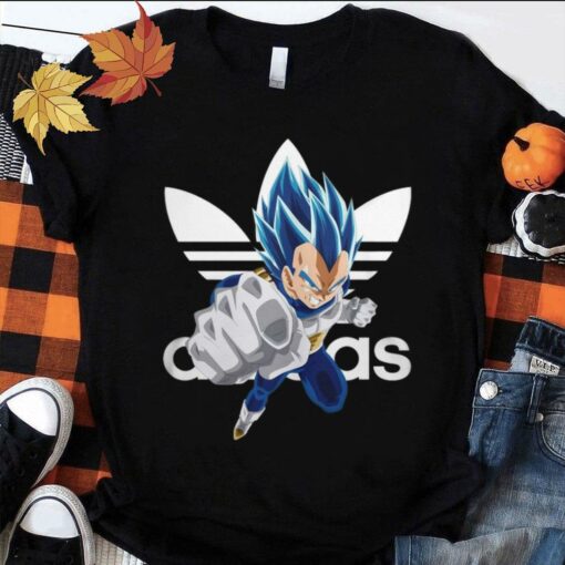 Hot Adidas Dragon Ball Vegeta Super Saiyan Blue Evolved Shirt 1
