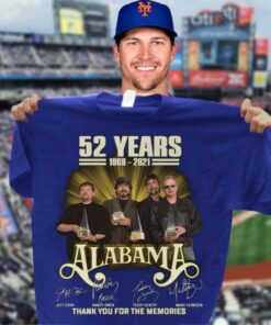Hot Alabama Band Rock 52 years 1969-2021 signatures thank you for the memories shirt 6