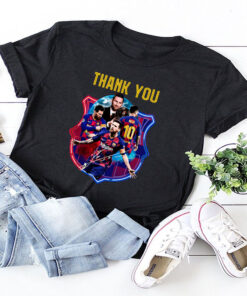 Barca Lionel Messi thank you for the memories signature shirt