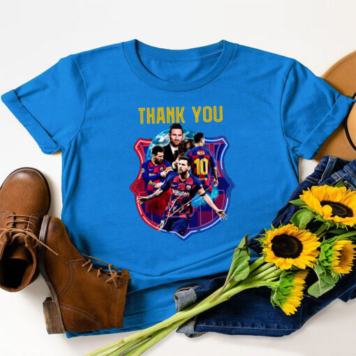 Barca Lionel Messi thank you for the memories signature shirt