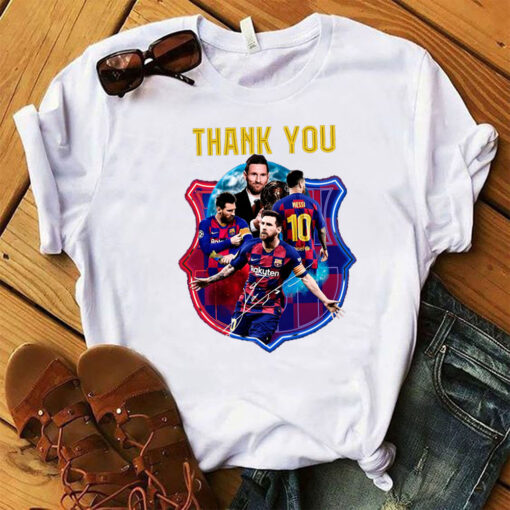 Barca Lionel Messi thank you for the memories signature shirt