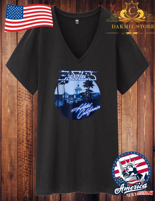 California Classic Rock Music Lovers Eagles Welcome To The Hotel V Neck